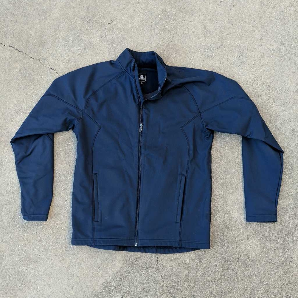 Champion Mens‎ Track Jacket Blue Mock Neck Sz Large